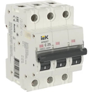 IEK ARMAT Автоматический выключатель M06N 3P C 25А - AR-M06N-3-C025 IEK ARMAT Автоматический выключатель M06N 3P C 25А - AR-M06N-3-C025