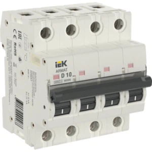 IEK ARMAT Автоматический выключатель M06N 4P D 10А - AR-M06N-4-D010 IEK ARMAT Автоматический выключатель M06N 4P D 10А - AR-M06N-4-D010