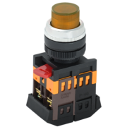 IEK Кнопка ABLFP-22 желтый d=22мм неон/240В 1з+1р