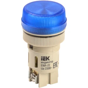 IEK Лампа ENR-22 сигнальная d=22мм синий неон/240В цилиндр - BLS40-ENR-K07 IEK Лампа ENR-22 сигнальная d=22мм синий неон/240В цилиндр - BLS40-ENR-K07