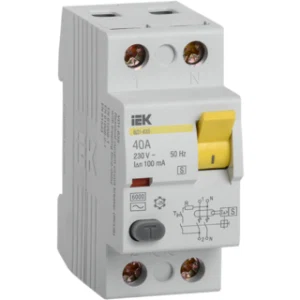 IEK Выключатель дифференциальный (УЗО) ВД1-63S 2Р 40А 100мА - MDV12-2-040-100 IEK Выключатель дифференциальный (УЗО) ВД1-63S 2Р 40А 100мА - MDV12-2-040-100