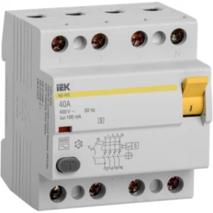 IEK Выключатель дифференциальный (УЗО) ВД1-63S 4Р 40А 100мА - MDV12-4-040-100 IEK Выключатель дифференциальный (УЗО) ВД1-63S 4Р 40А 100мА - MDV12-4-040-100